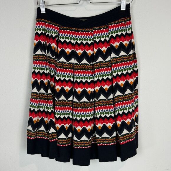 Anthropologie Fei A-line Pleated Printed Skirt 4 - Picture 1 of 8